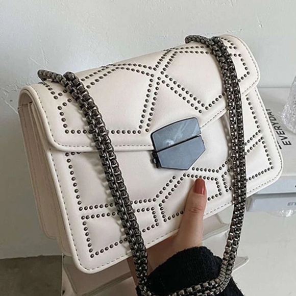 Studded Chain Evening Shoulder Crossbody Bag - Picture 3 of 14